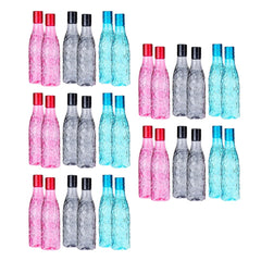 Kuber Industries BPA-Free Plastic Water Bottle | Leak Proof, Firm Grip, 100% Food Grade Plastic Bottles | for Home, Office, School & Gym | Unbreakable, Freezer Proof| Set of 6|Assorted (Pack of 5)