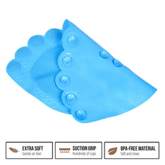 Heart Home Bath Mat | PVC Bathroom Mat | Shower Bath Mat | Foot Shape Bath Tub Mat | Foot Massager Mat | Anti-Skid Floor Mat | Shower Mat | Blue