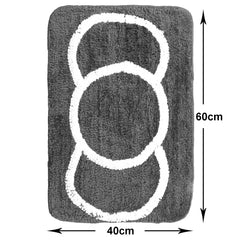 Kuber Industries Super Soft Door mat|Microfiber Anti-Slip Water Absorbant Fluffy Floor Mat|Circular Pattern Entrance Mat for Kitchen,Bedside,Door,Living Room,60x40 cm,Pack of 2 (Brown & Gray)