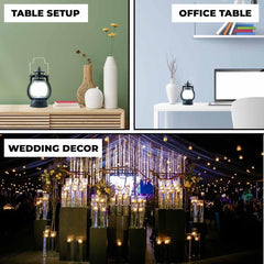 Homestic Pack of 4 LED Lantern Lamp|Battey Operated|Flameless Yellow Light|Safe & Easy to Maintain|Diwali Lights for Home Decoration,Along with Other FestivitiesB0-003A|Black