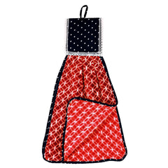 Kuber Industries Napkin | Washbasin Hanging Napkin | Kitchen Towel with Ties | Napkin for Kitchen | Circle Napkin for Bathroom | Hand Towel for Kitchen | Pack of 4 | Red