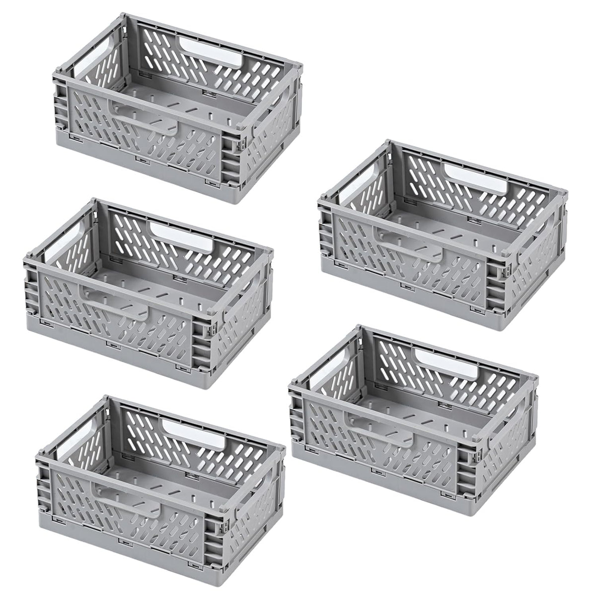 Kuber Industries Large Refrigerator Storage Crisper/Fridge Container Without Lid-Pack of 5 (Grey)