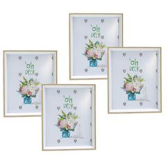 Kuber Industries Photo Frame For Home D?cor|Use Horizontal & Vertical|Crystal Clear Glass|Perfect For Home, Office And Shop "21.8x26.9CM"-Pack of 4 (Natural)