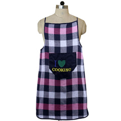 Kuber Industries Checkered Design Cotton 2 Pieces Waterproof Kitchen Apron with Front Pocket (Green & Black) - CTKTC040401