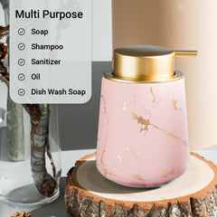 Kuber Industries Liquid Soap Dispenser | Handwash Soap Dispenser | Soap Dispenser for Wash Basin | Shampoo Dispenser Bottle | Bathroom Dispenser Bottle | 6 Piece | Pack of 2 | 400 ml | ZX010PK | Pink