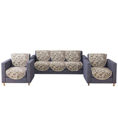 Heart Home Sofa Cover Set|5-Seater Couch Cover|Cotton Sofa Slip Cover Set|Sofa Slipcover Set|Sofa Cover for Living Room|S-22 Flower Sofa Cover Set| Maroon