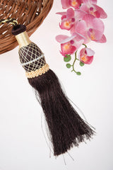 Heart Home Tassel Set | Curtain Tie Back Tassel Set | Curtain Holder Tieback | Curtain Tieback | Curtain Holder for Home & Office Décor | Moti Kit Pit Tassel | Pack of 2 | Brown
