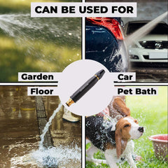 Kuber Industries Nozzle For Water Pipe|Comfortable Grip|Multiple Spray Modes|Brass Nozzle Water Spray Gun For ½” Water Pipe|Ideal Pipe Nozzle For Car Wash,Gardening,& Other Uses|Black (Pack Of 3)