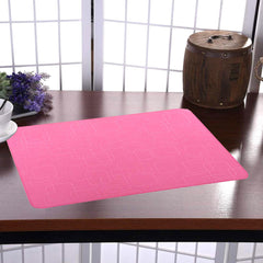 Heart Home Placemats Table Mats Easy to Clean PVC Place Mats for Dining, Set of 6 (Pink)
