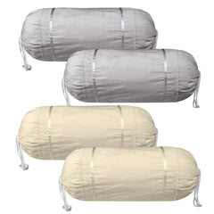 Kuber Industries Bolster Covers | Cotton Bolster Cover Set | Diwan Bolster Cover Set | Bolster Pillow Cover | Plain Lace Print Masand Cover | 16x32 Inch | Pack of 4 | Multicolor