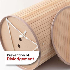 Heart Home Durable & Foldable Bamboo Laundry Basket For Clothes With Lid & Rope Handle | Eco Friendly Washing Clothes Bucket/Storage Box Organizer | BS010NR-Natural Wooden Brown