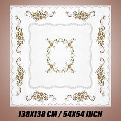 Heart Home Table Cover | PVC Dining Table Cover | Table Cloth | Center Table Cover | Table Cover for Kitchen Table | Alloy Table Cover for Hall Décor | 54 Inch | Brown