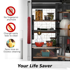 Kuber Industries Fridge Handle Cover | Refrigerator Handle Cover | Fridge Door Handle Protector | Fridge Door Handle Cover | Barik Check Fridge Handle Cover | 2 Piece Set | Maroon