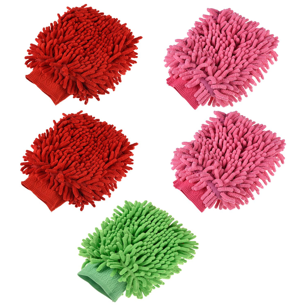 Kuber Industries Gloves | Microfiber Cleaning Gloves | Chenille Mitts for Kitchen | 50 GSM Hand Duster for Kitchen | Hand Gloves for Car | Duster for Glass | Pack of 5 | Multi