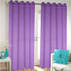 Kuber Industries Zig Zag Design 2 Pieces Sheer Door Curtains Linen Look Semi Transparent Voile Grommet Elegance Curtains for Living Dining Room, Bedroom Drapes 48 x 84 Inch Long, (Purple) - CTKTC40463
