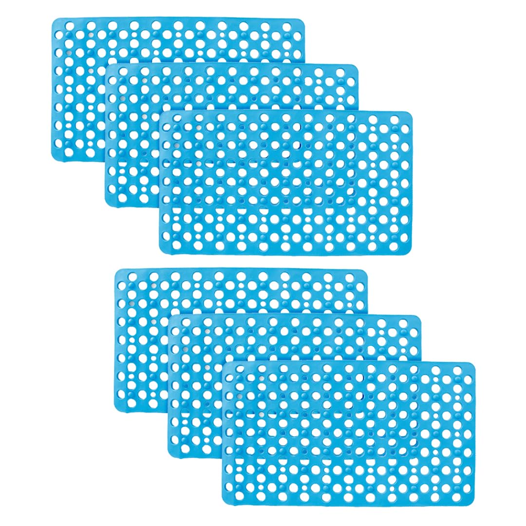 Kuber Industries Bathroom Mat|Anti Slip Mat for Bathroom Floor|Durable,Wear Resistant & Easy to Maintain|Foot Massager Door Mat with Water Drainage Holes|HY-03|40 x 70 cm,Sky Blue (Pack of 6)