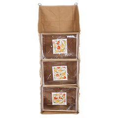 Kuber Industries Cotton Four Cabinet Hanging Baby Almirah (Gold)-CTKTC13371