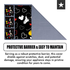 Kuber Industries Disney Mickey Fridge Top Cover | Fridge Cover with Pockets | Refrigerator Top Cover for Kitchen | Fridge Top Cover with 6 Utility Pockets | Polyester Fridge Cover | Black