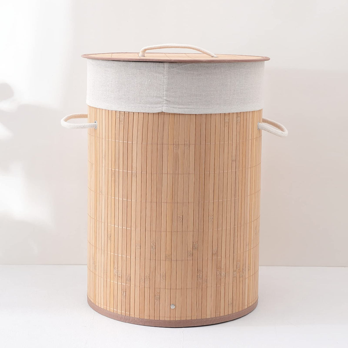 Kuber Industries Laundry Basket | Bamboo Laundry Basket With Lid | Cloth Hamper Basket for Bathroom | Laundry Basket for Toys | Storage Basket | Pack of 6 | Dark Brown