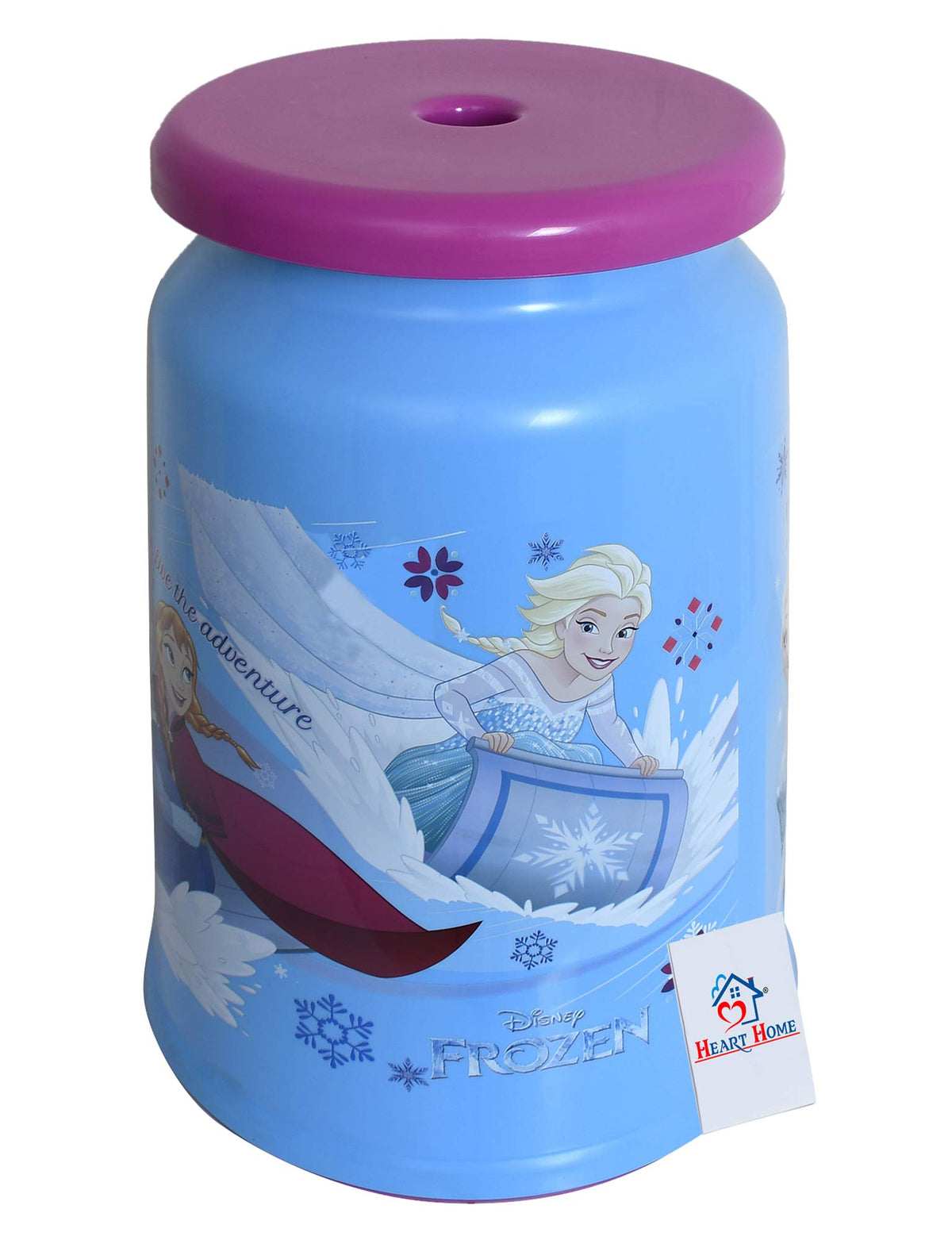 Heart Home Jupiter Jumbo Printed Plastic Bathroom Big Stool(Blue)-HEART11101, Standard