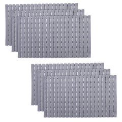 Kuber Industries Bath Mat | PVC Bathroom Mat | Shower Bath Mat | Floor Tub Mat | Bathroom Mud Mat | Anti-Skid Shower Bathroom Mat | JL-01B |Pack of 6| Gray