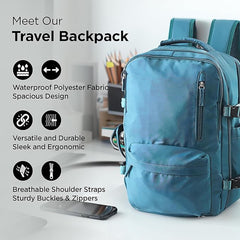 Kuber Industries Pack of 3 Waterproof Laptop Bag | 35L Stylish Office/College Bag for Men & Women |Unisex Travel Friendly Professional Backpack - Blue