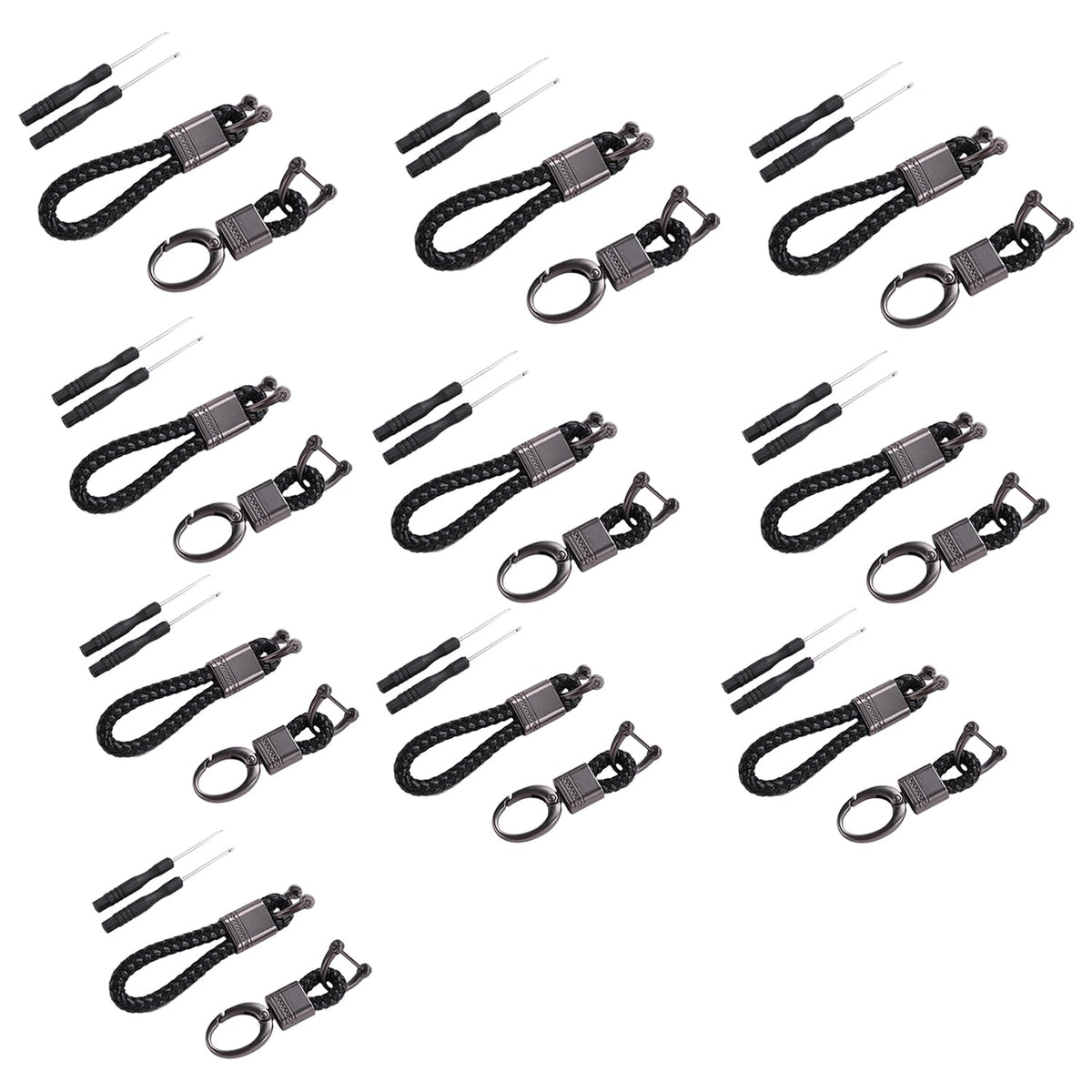 Kuber Industries Keychain/Keyring/Key Tag|Car Key Clip, Key Holder, Key Organizer|Pack of 10| (Black)