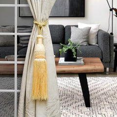 Heart Home Tassel | Curtain Tie Back Tassel Set | Curtain Holder Tieback | Curtain Tieback | Curtain Holder for Home & Office Décor | Moti Kit Pit Tassel | Cream