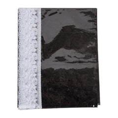 Heart Home Dining Table Cover | PVC Table Cloth Cover | 6-Seater Table Cloth | Table Protector Cover | Table Cover for Dining Table | Silver Lace Table Cover | 60x90 Inch | DTC | Black