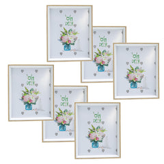 Kuber Industries Photo Frame For Home Décor|Use Horizontal & Vertical|Crystal Clear Glass|Perfect For Home, Office And Shop "21.8x26.9CM"-Pack of 6 (Natural)