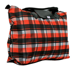 Heart Home Check Design Canvas Shopping Bags for Carry Milk Grocery Fruits Vegetable with Reinforced Handles jhola Bag-Pack of 2 (Black)-HS_38_HEARTH21187