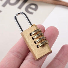 Kuber Industries 4 Digit Combination Padlock|Keyless Luggage Lock-Pack of 2 (Brass)