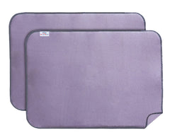 Heart Home Microfiber Reversible Dish Drying Mat with Absorbent Parity for Kitchen 19"x 15",Pack of 2 (Purple)