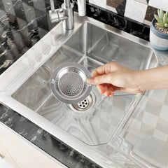 Heart Home Sink Strainer | Kitchen Sink Strainer | Sink Drain Strainer | Drain Catcher for Bathroom | Mesh Drain Filter for Kitchen | Sink Round Jali with Handle | 115 mm | Silver