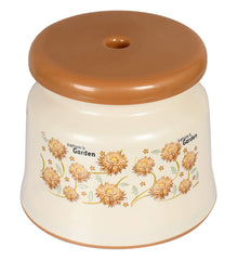 Kuber Industries Bathroom Stool|Plastic Stool for Bathroom|Anti-Slip with Strong Bearing|Solid Surface & Unbreakable Material|Cream