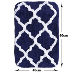 Urbane Home Super Soft Door mat|Microfiber Anti-Slip Water Absorbant Fluffy Floor Mat|Entrance Mat for Kitchen,Bedside,Door,Living Room,60x40 cm,Pack of 2|Blue and Brown