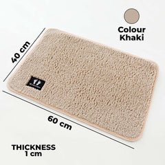 Kuber Industries Floor |Stylish Door Mat|Durable & Easy to Maintain|Multi-Utility Floor for Living Room,Bedroom,Bathroom,Kitchen,Entrances|40 x 60 cm, khaki, Pack of 4