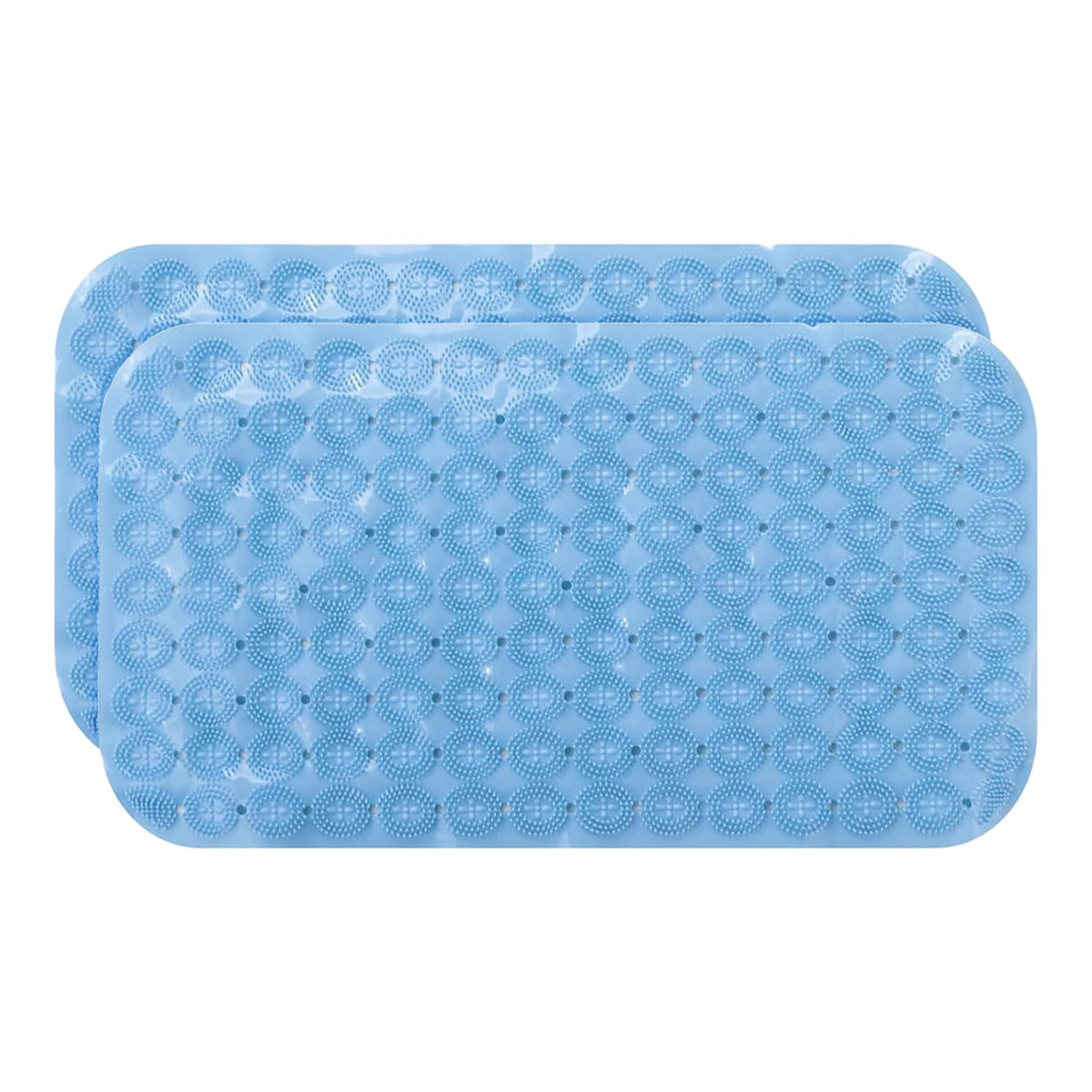 Kuber Industries Bath Mat | PVC Bathroom Mat | Shower Bath Mat | Floor Tub Mat | Foot Massager Mat | Anti-Skid Shower Bathroom Mat | B-02B |Pack of 2| Light Blue