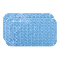 Kuber Industries Bath Mat | PVC Bathroom Mat | Shower Bath Mat | Floor Tub Mat | Foot Massager Mat | Anti-Skid Shower Bathroom Mat | B-02B |Pack of 2| Light Blue