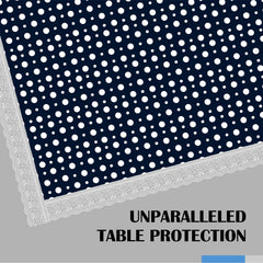 Kuber Industries Dining Table Cover | PVC Table Cloth Cover | 6-Seater Table Cloth | Table Protector Cover | Table Cover for Dining Table | Dot Table Cover | 60x90 Inch | DTC | Blue