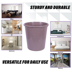 Heart Home Dustbin | Open Dustbin | Plastic Garbage Dustbin | Dustbin For Kitchen | Dustbin For Bathroom | Office Dustbin | Plain Sada Dustbin | 7 LTR | 066 | Pack of 2 | Brown