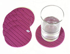 Heart Home Soft EVA Foam Set of 6 Pcs Non Slip Heat Insulation Coasters for Tea Coffee Cups Mugs Beer Cans Bar Glass (Purple)-HS_38_HEARTH21357