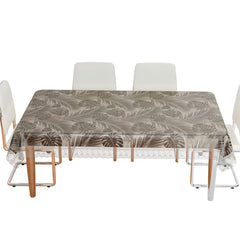 Heart Home Dining Table Cover | PVC Table Cloth Cover | 6 Seater Table Cloth | 3D Leaf Table Cover | Table Protector | Table Cover for Dining Table | 60x90 Inch | DTC | Brown