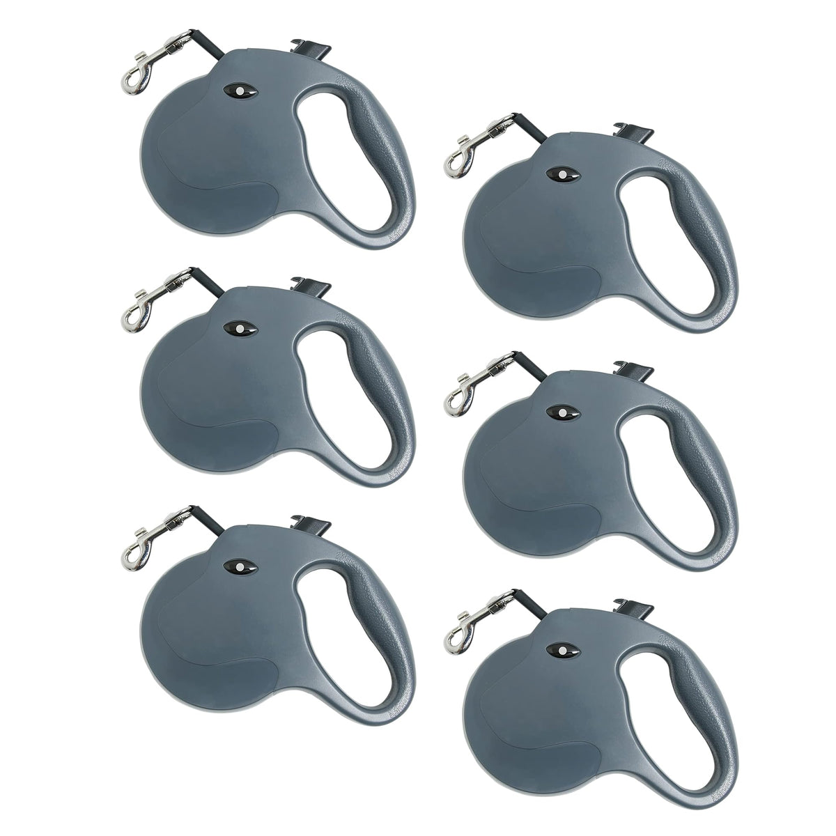 Kuber Industries Retractable Dog Leash|One Button Break with Safety Lock|Automatic & Non-Slip Handle|WINDOG-1092|Soft Padded Handle for Comfort Grip|Pet Training & Walking Accessory|Grey (Pack of 6)