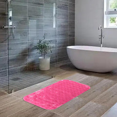 Homestic Bath Mat | PVC Bathroom Mat | Shower Bath Mat | Floor Tub Mat | Foot Massager Mat | Anti-Skid Shower Bathroom Mat | B-02D | Rose Red