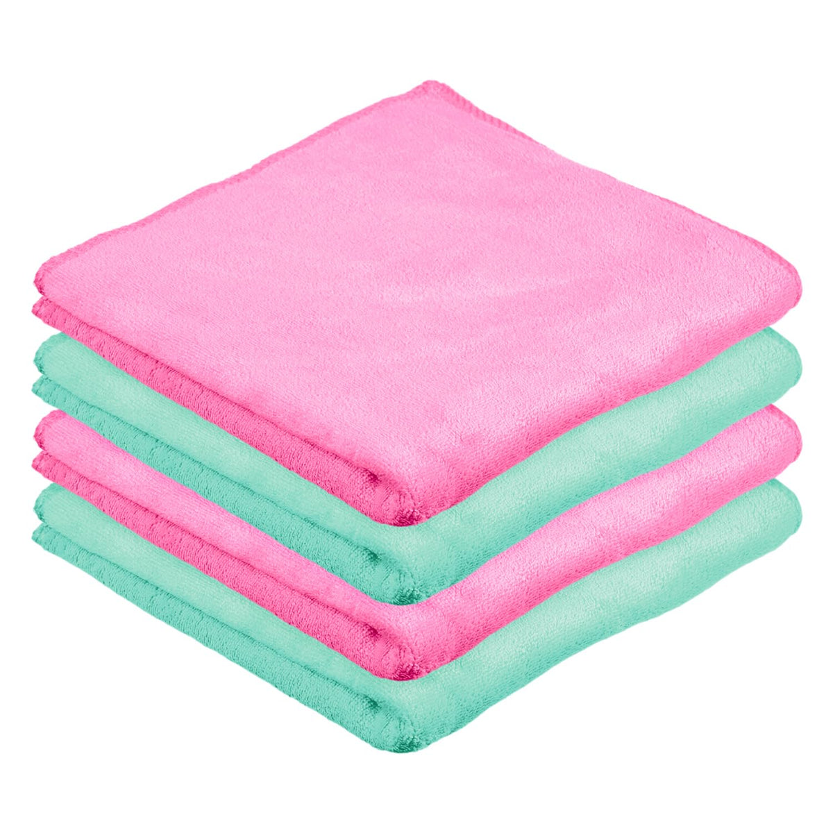 Heart Home Cleaning Towel | Reusable Cleaning Cloths for Kitchen | Duster Towel for Home Cleaning | 400 GSM Cleaning Cloth Towel for Car | Bike | 50x70 | Pack of 4 | Multi