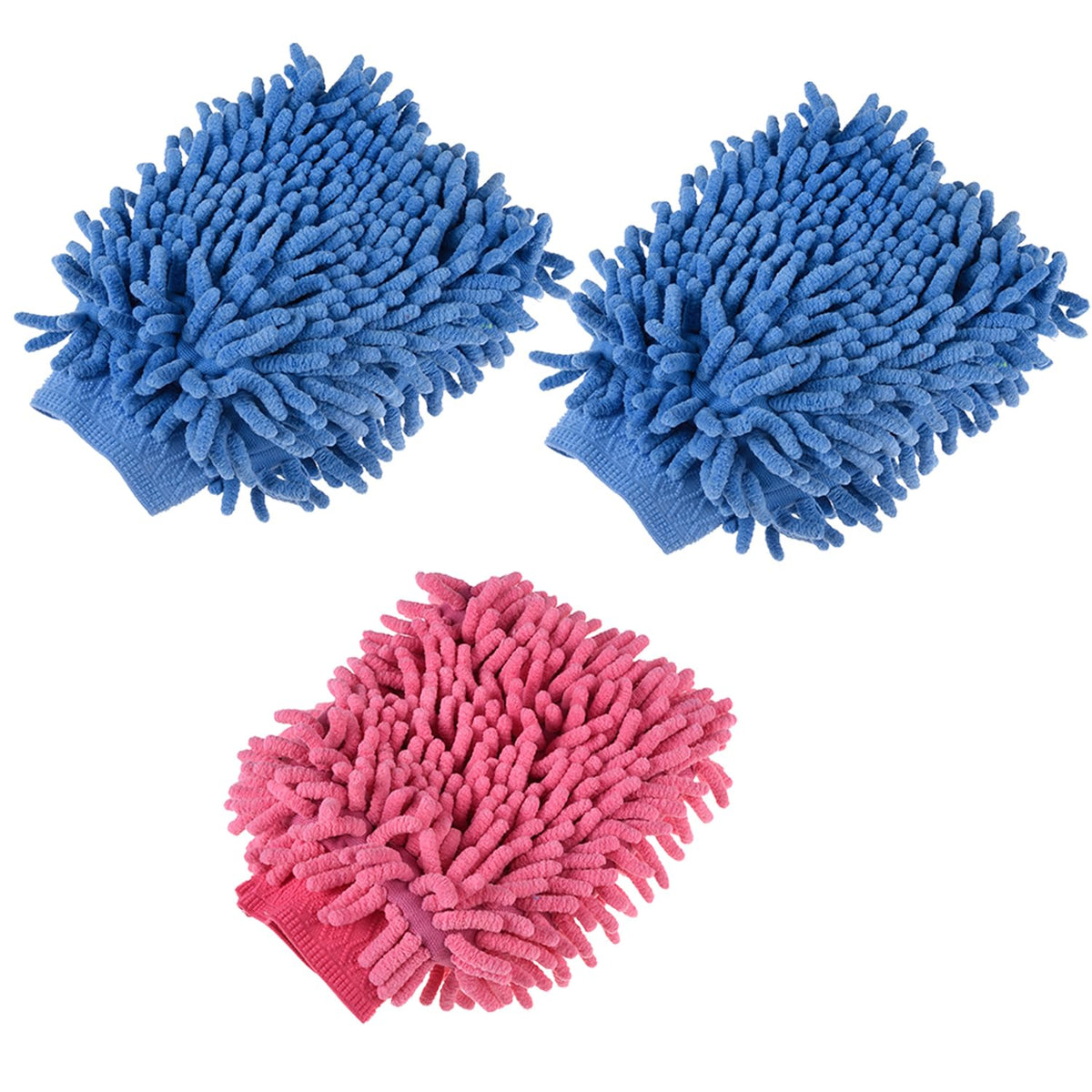Heart Home Gloves | Microfiber Cleaning Gloves | Chenille Mitts for Kitchen | 50 GSM Hand Duster for Kitchen | Hand Gloves For Car | Duster for Glass | Pack of 3 | Multi