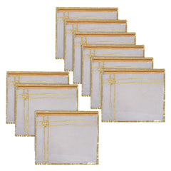 Heart Home Saree Cover | Clothes Storage Bag | Single Packing Saree with Zip Closure | Wardrobe Organizer | Cloth Stoarge Organizer | Bow Design with Golden Border | Pack of 9 | Transparent