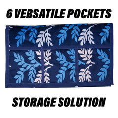 Heart Home Fridge Top Cover & Handle Cover Set | Fridge Top & Handle Cover Set | Refrigerator Cover & Handle Cover Combo Set | Leaf Kniting Fridge & Handle Cover | Blue