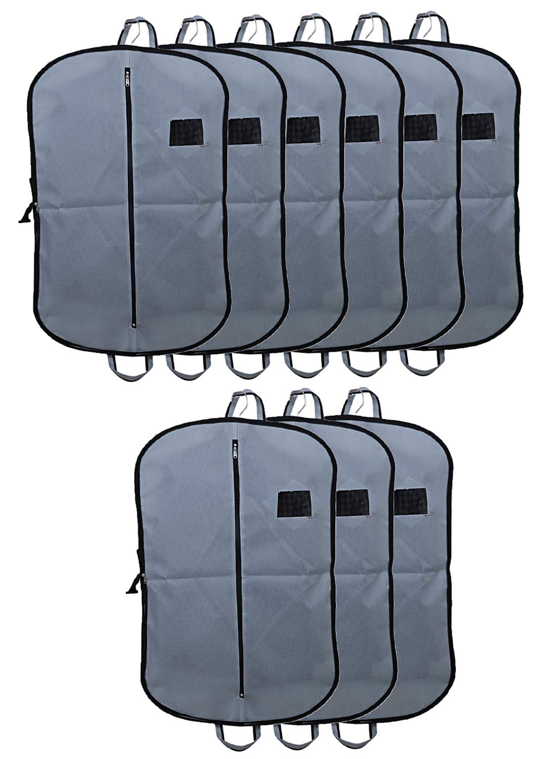 Kuber Industries Foldable 9 Piece Non Woven Men's Coat Blazer Cover, Grey